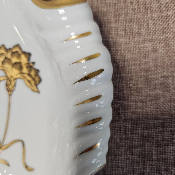 Vintage Matson White/Gold Gilt Ceramic Shell Soap Dish Hollywood Regency - Picture 2 of 10